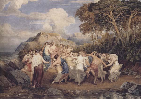 Joshua Cristall Nymphs and shepherds dancing (mk47) France oil painting art